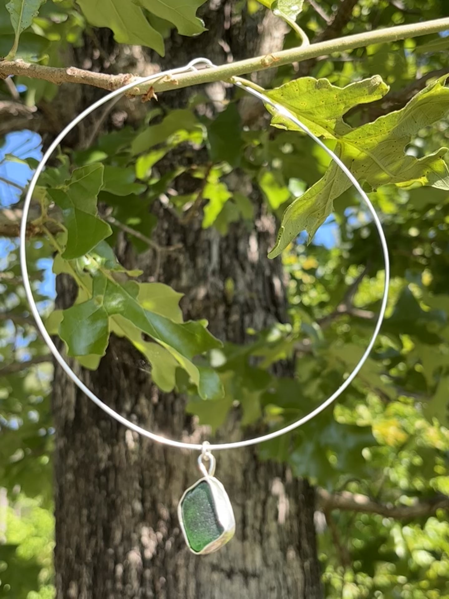 Sea glass choker necklace