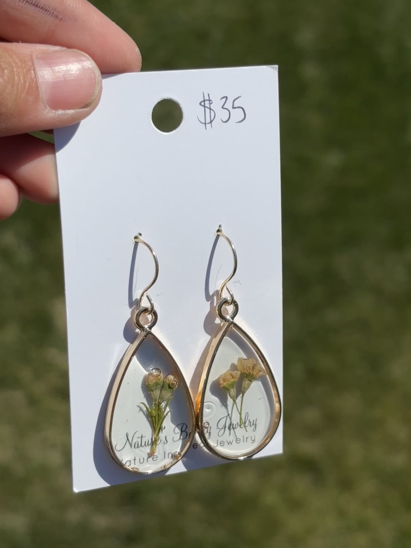 Wax flower earrings